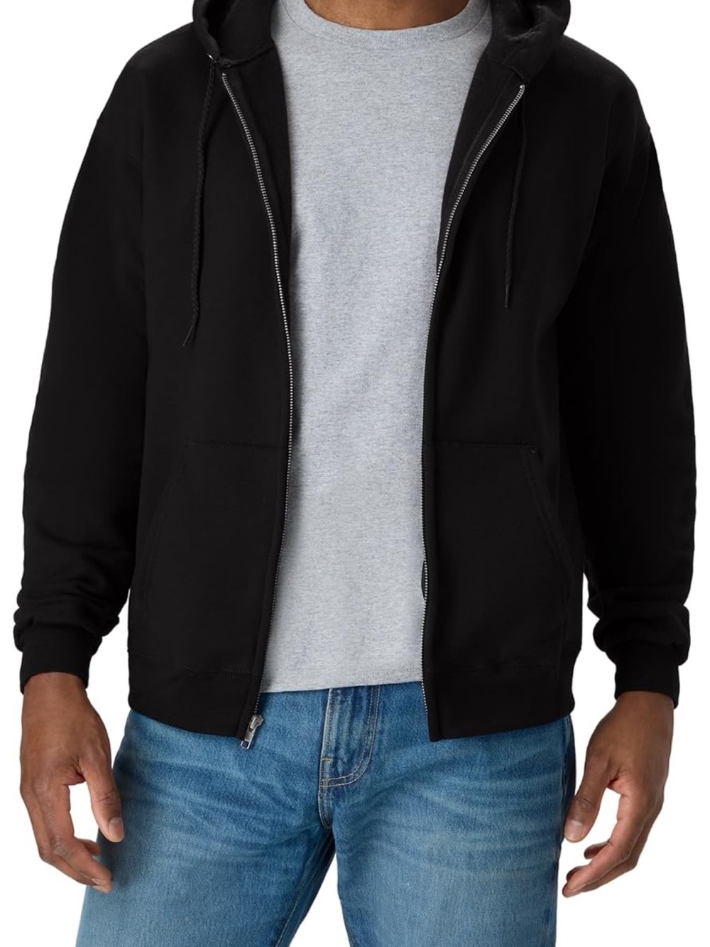 Hanes Men's Black Full-Zip Hoodie
